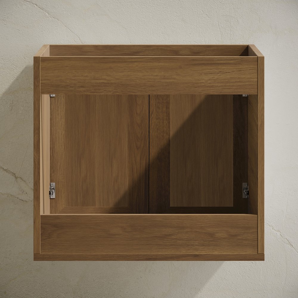 Classe 24" Wall-Mounted Bathroom Vanity in Brown Oak without Sink Top. Picture 5