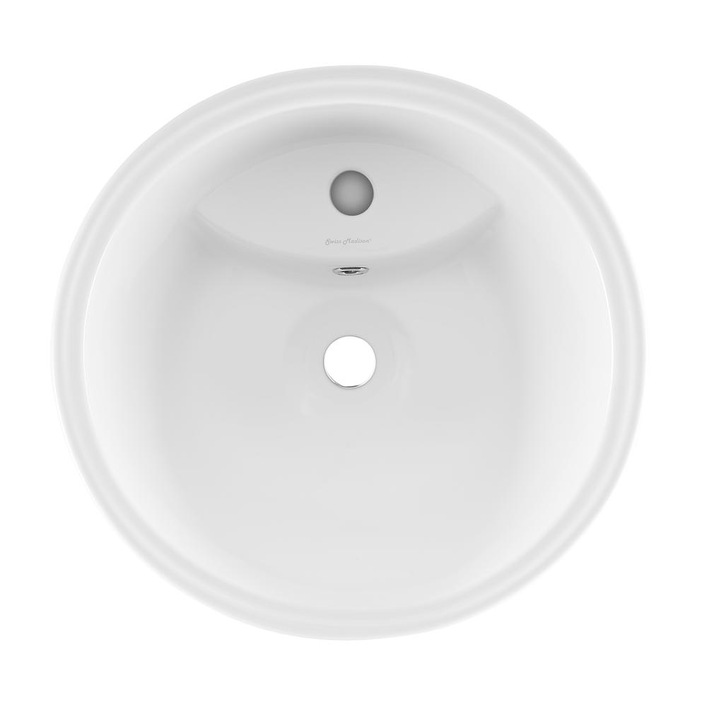 St. Tropez Circular One Piece Pedestal Sink. Picture 5