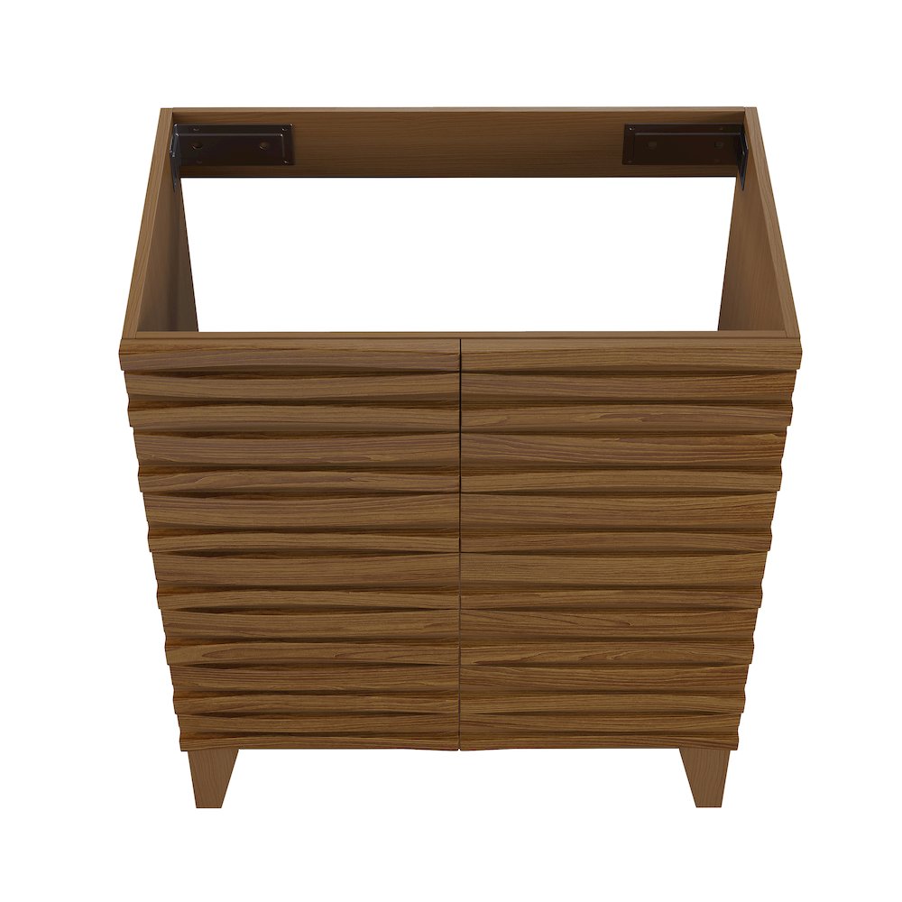 Cascade 30" Freestanding Bathroom Vanity Cabinet without Top in Brown Oak. Picture 4