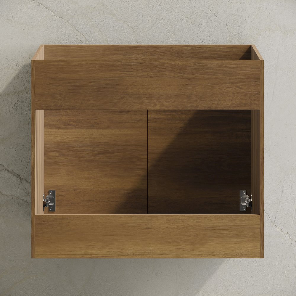 St. Tropez 24" Wall-Mounted Bathroom Vanity Cabinet without Top in Brown Oak. Picture 5