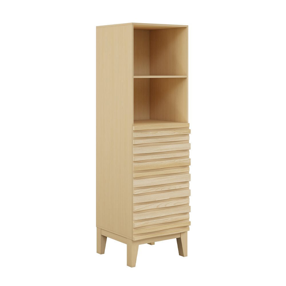 Cascade 17 x 17 x 60 Freestanding Linen Cabinet in Natural Oak. Picture 8