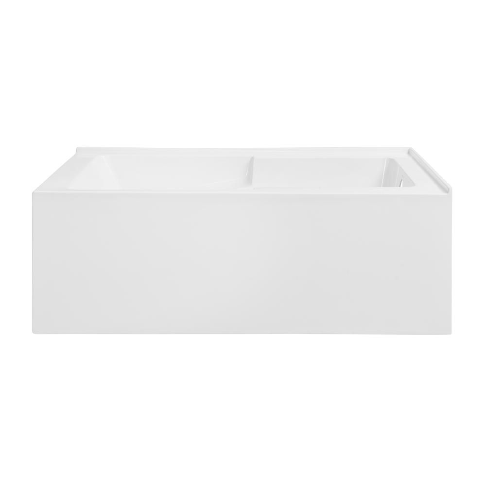 Claire 60" x 32" Right-Hand Drain Drain Alcove Tub with Corner Apron. Picture 1