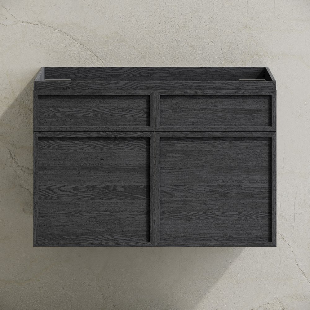 St. Tropez 30" Wall-Mounted Bathroom Vanity Cabinet without Top in Black Oak. Picture 6