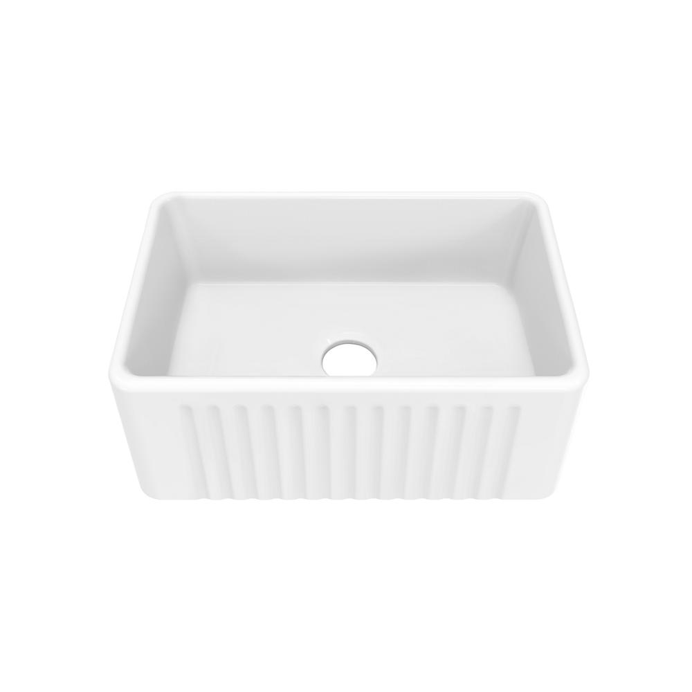 Delice 24 x 18 Ceramic, Farmhouse Kitchen Sink with Apron. Picture 4