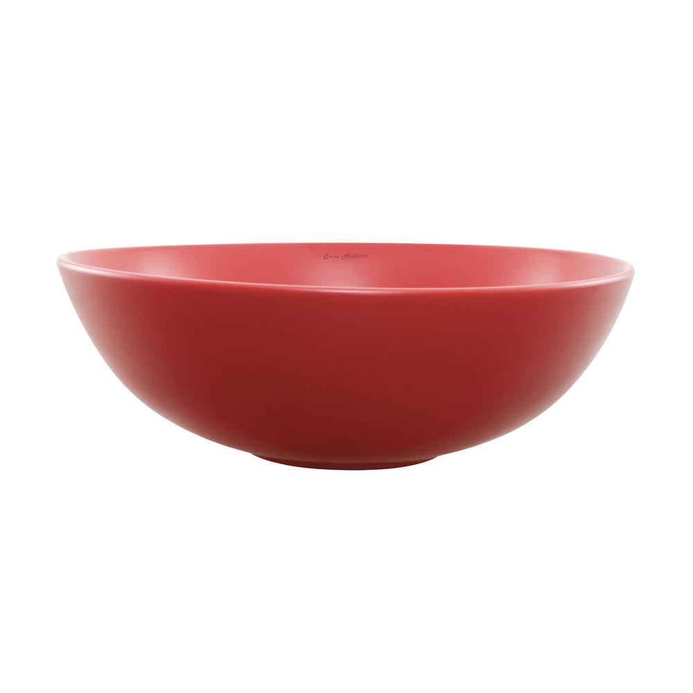 Classe 16 Ceramic Sink in Matte Red. Picture 4