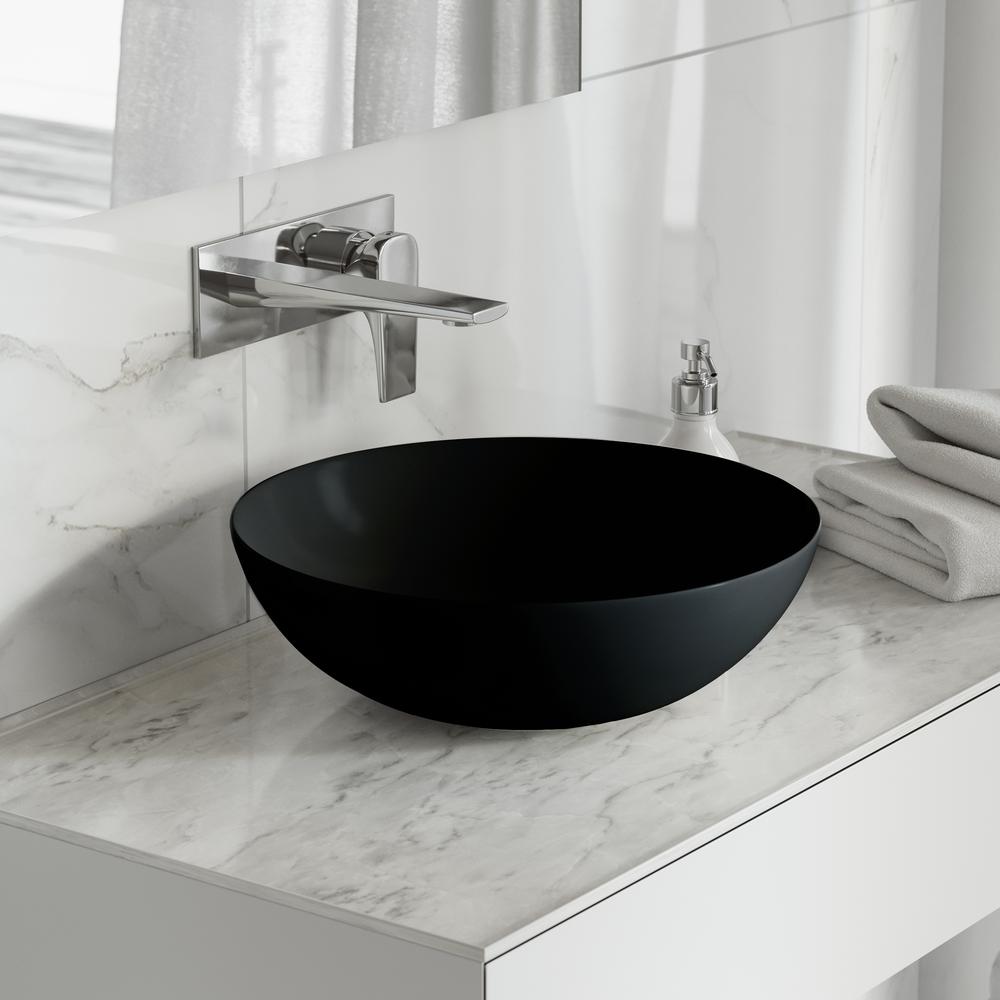 Classe 16 Color Ceramic Sink in Matte Black. Picture 16