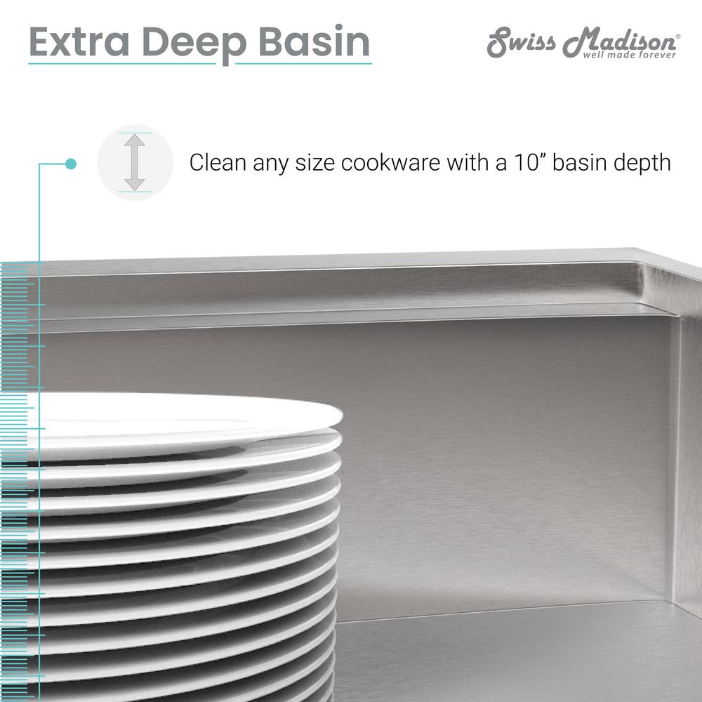 Rivage 27 x 19 Single Basin Undermount Kitchen Workstation Sink. Picture 17