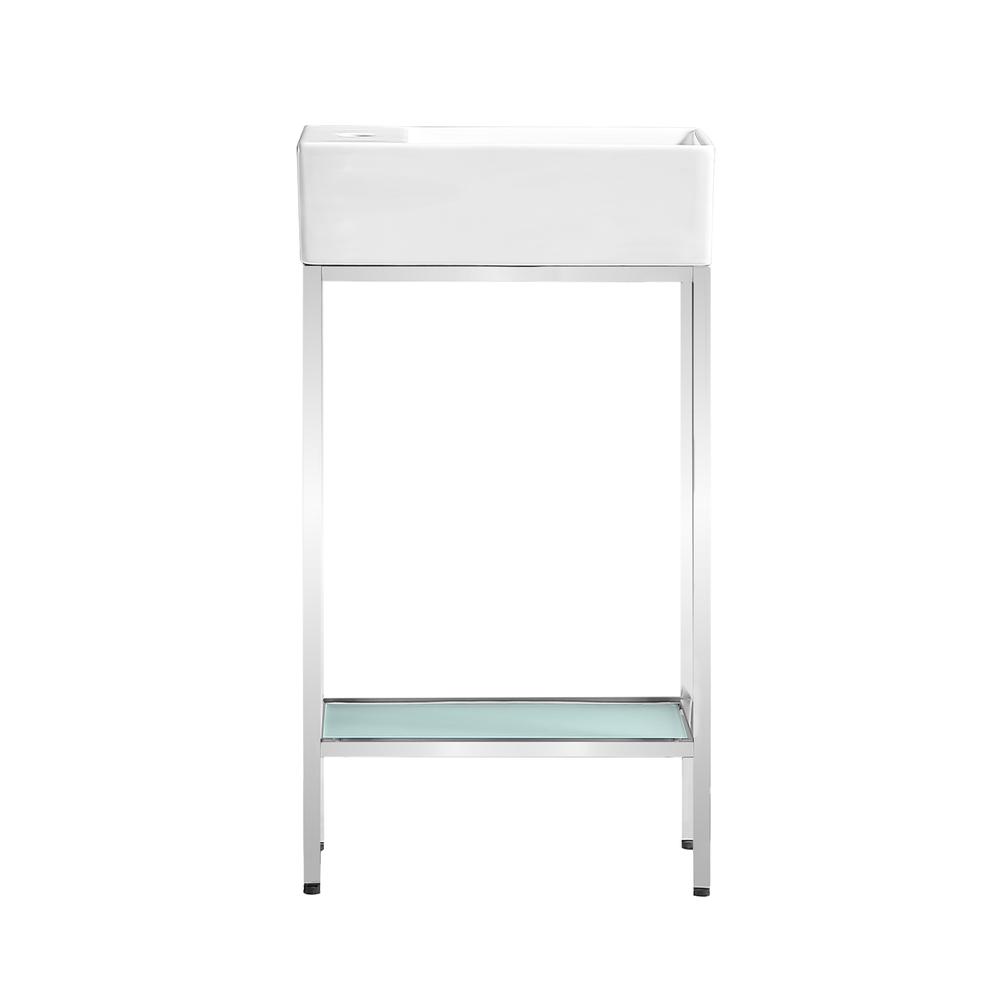 Pierre 19.5 Single, Freestanding, Open Shelf, Gold Metal Frame Bathroom Vanity. Picture 1