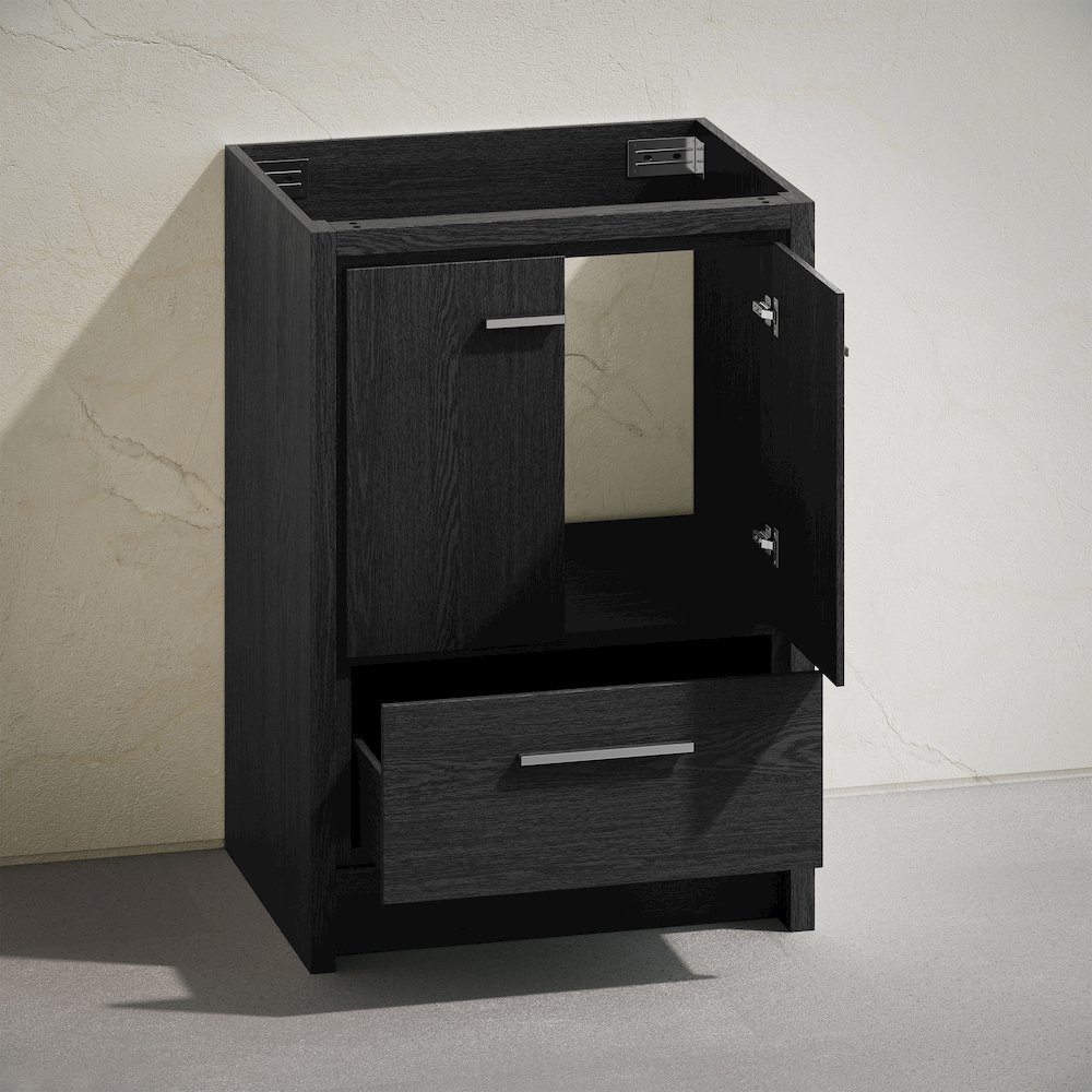 Virage 24" Freestanding Bathroom Vanity in Black Oak without Sink Top. Picture 6