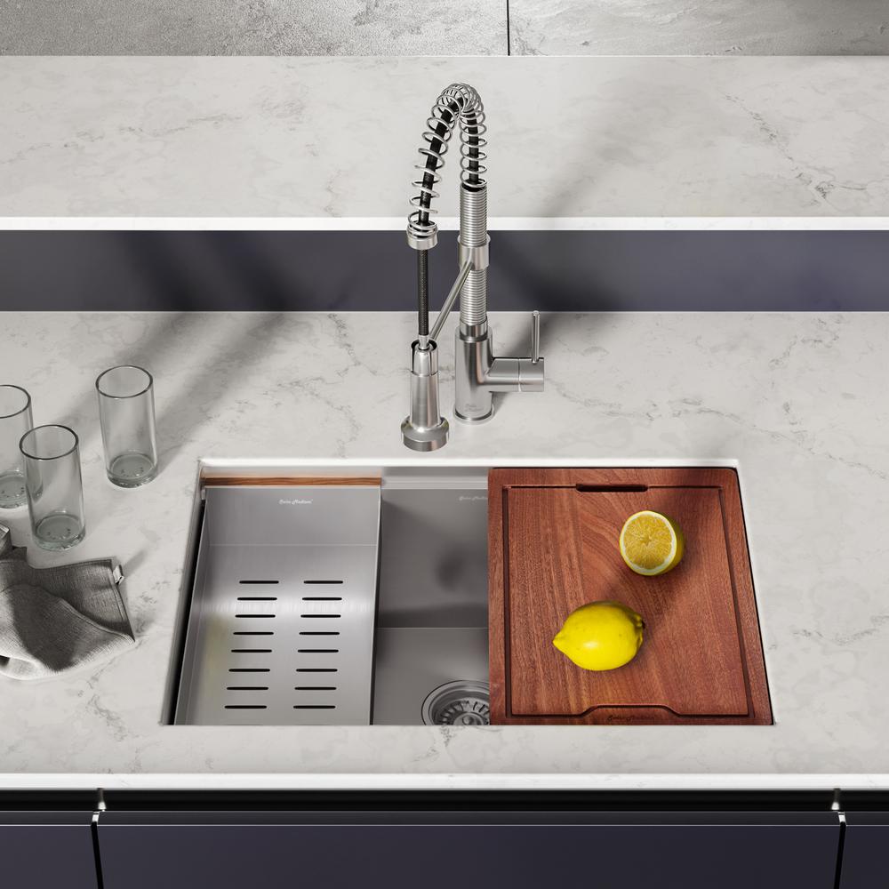 Rivage 27 x 19 Single Basin Undermount Kitchen Workstation Sink. Picture 22