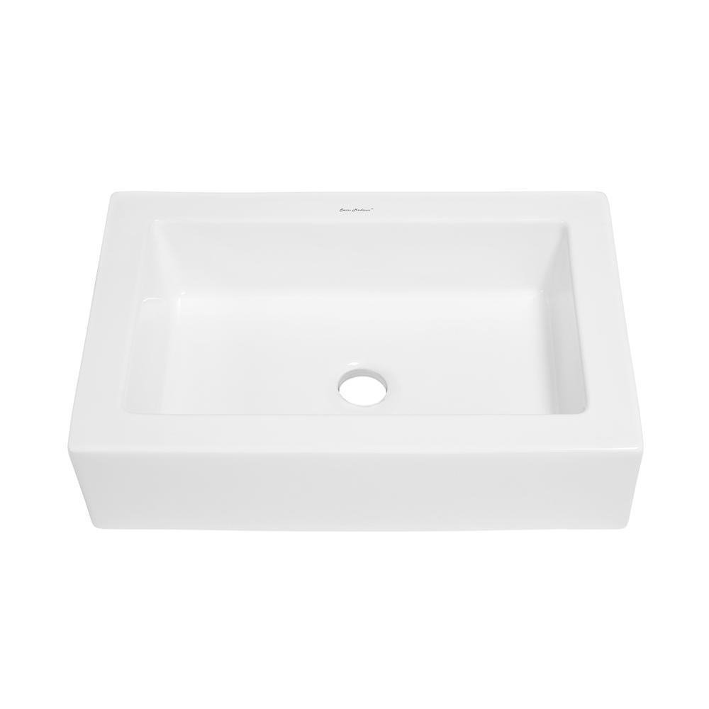 Voltaire Ceramic Rectangle Vessel Sink. Picture 1