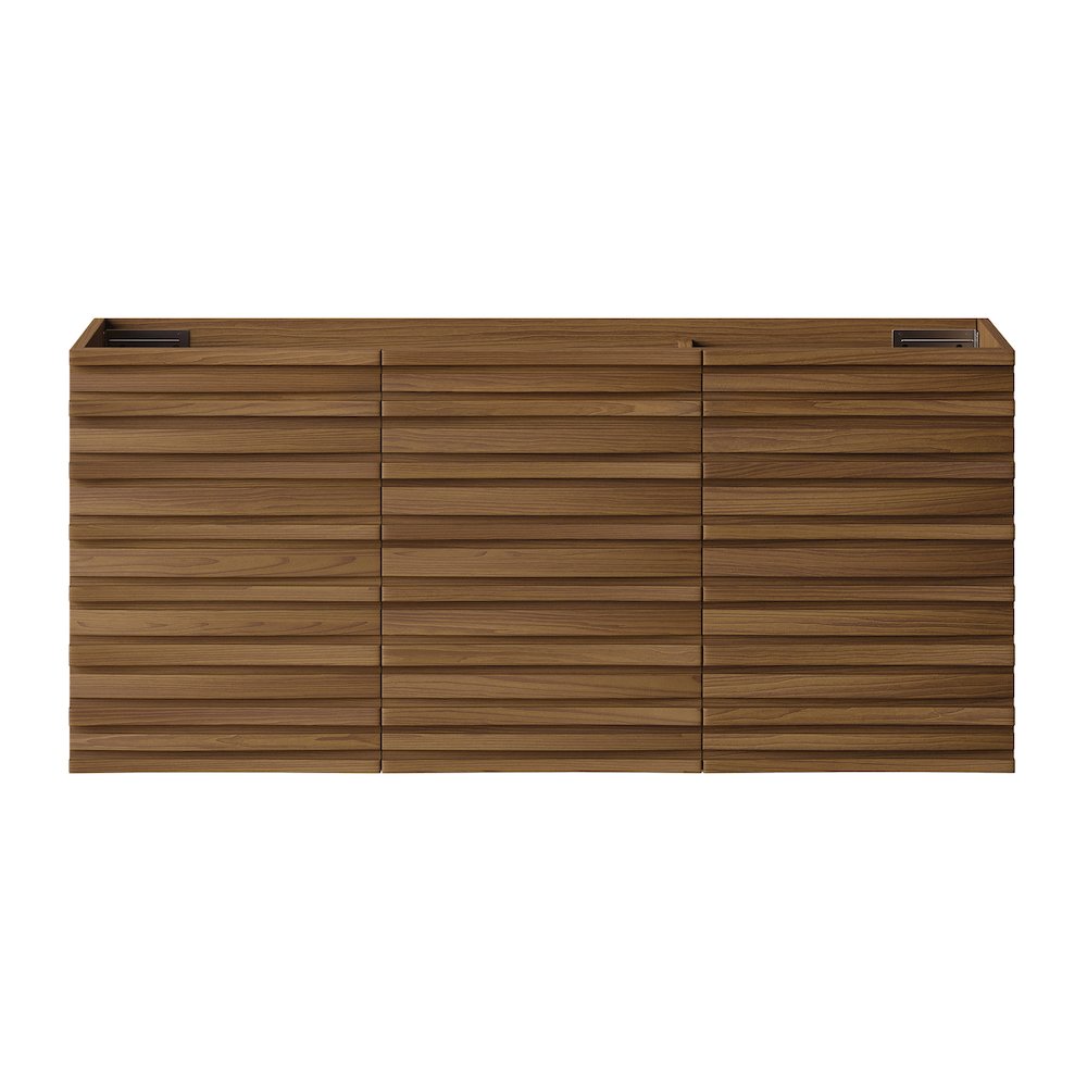 Cascade 48" Wall-Mounted Bathroom Vanity Cabinet without Top in Brown Oak. Picture 1