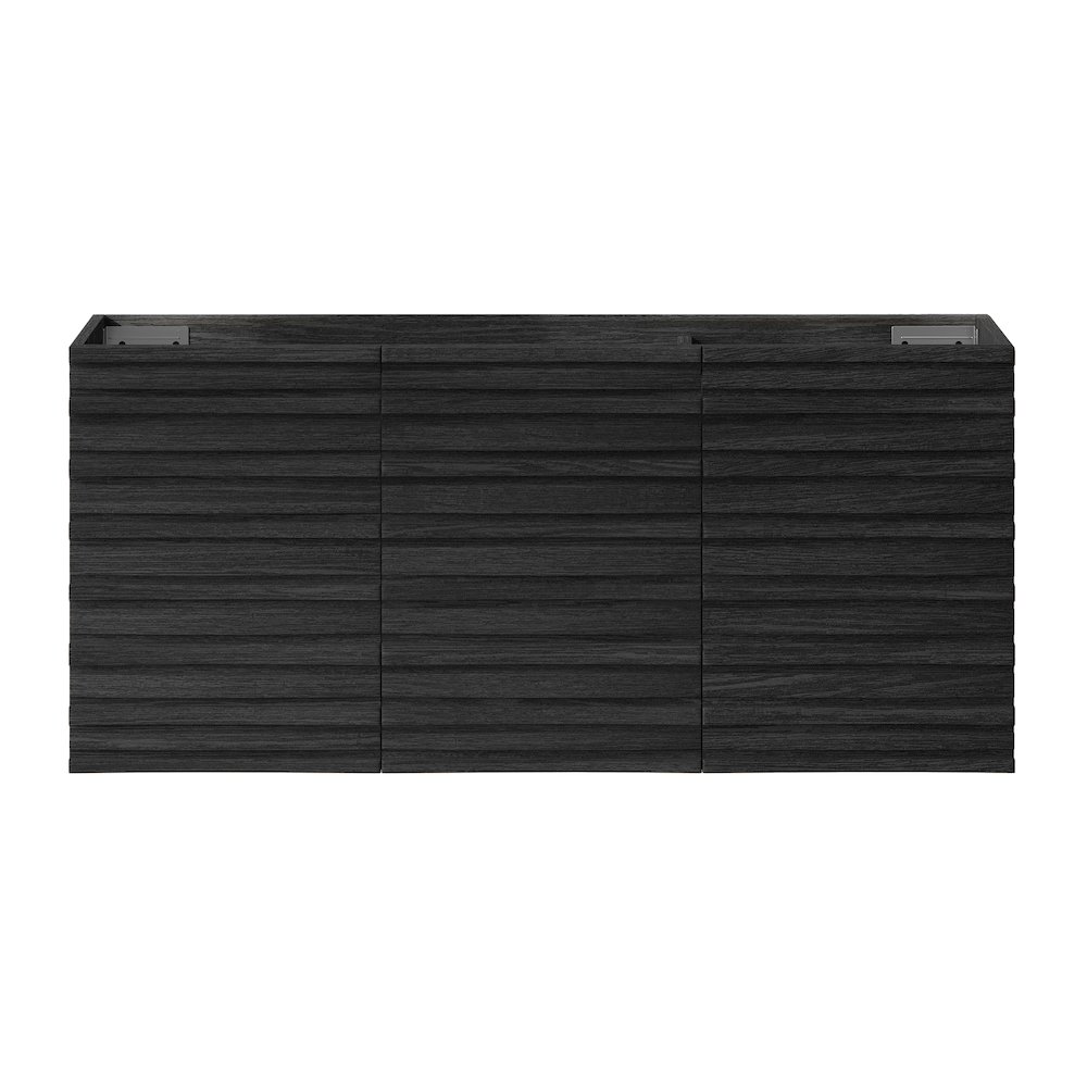 Cascade 48" Wall-Mounted Bathroom Vanity Cabinet without Top in Black Oak. Picture 1