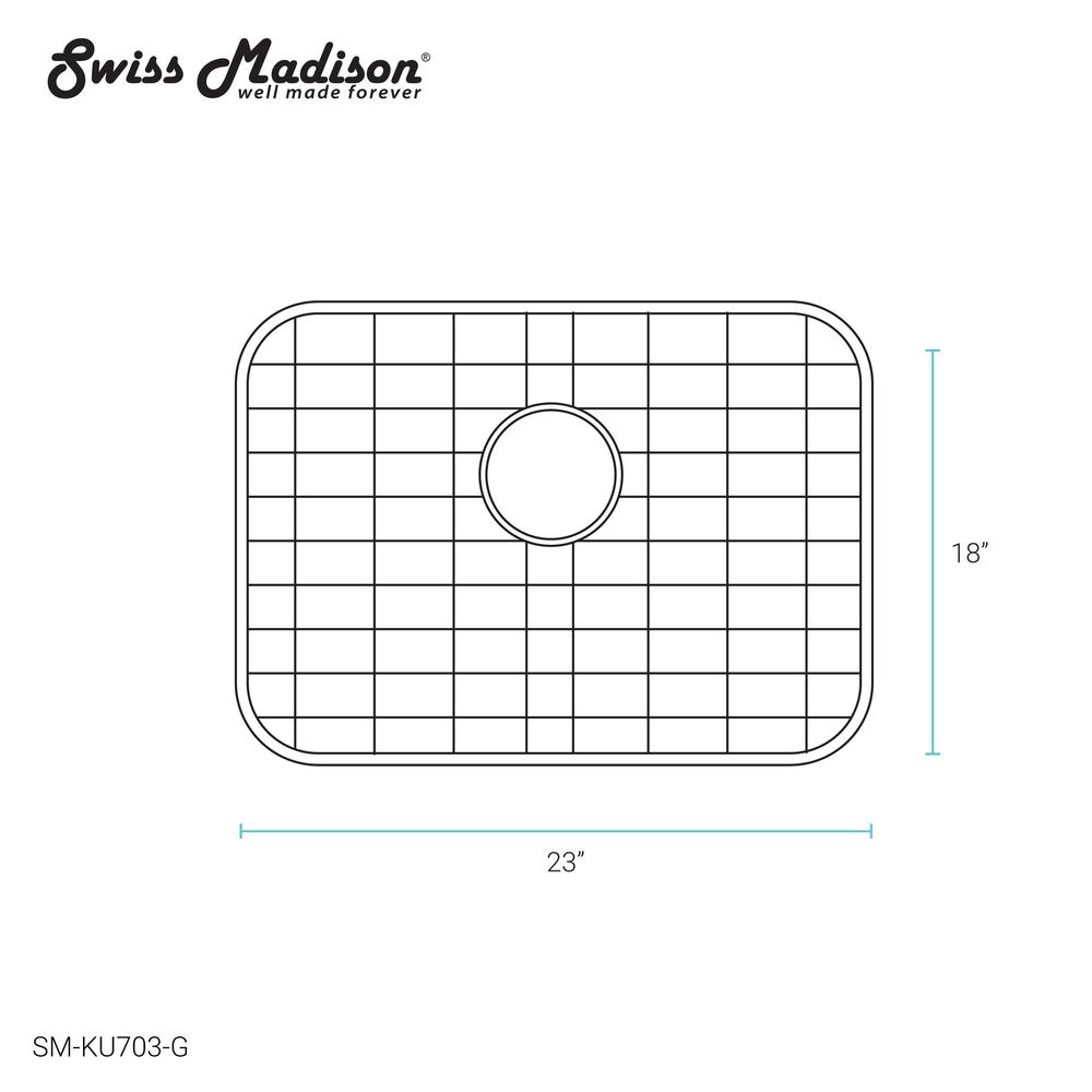 Stainless Steel, Undermount Kitchen Sink Grid for 23 x 18 Sinks. Picture 3