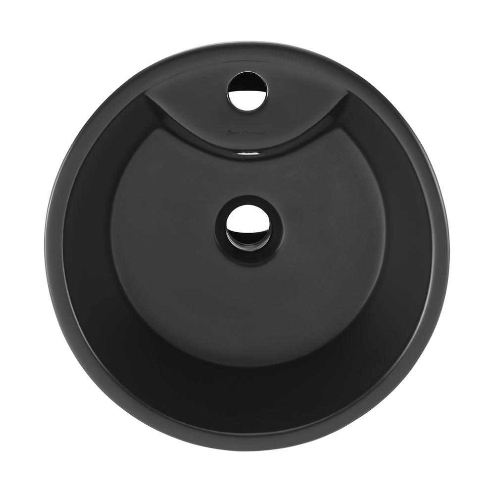 Monaco Circular Basin Pedestal Sink, Matte Black. Picture 4