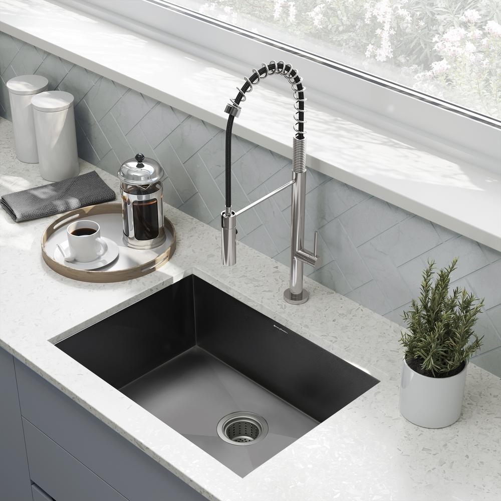 Stainless Steel, Single Basin, Undermount Kitchen Sink in Black. Picture 17