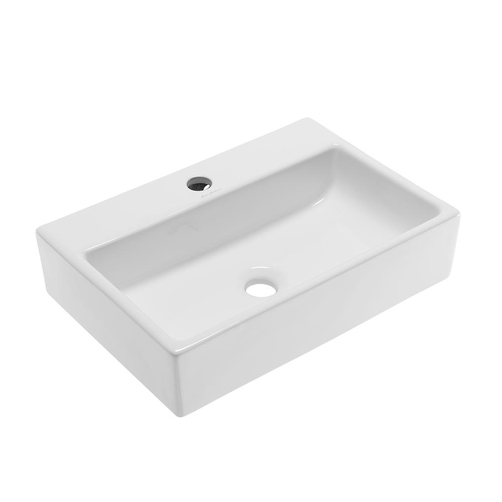 Claire 20 Rectangle Ceramic Vessel Sink. Picture 2