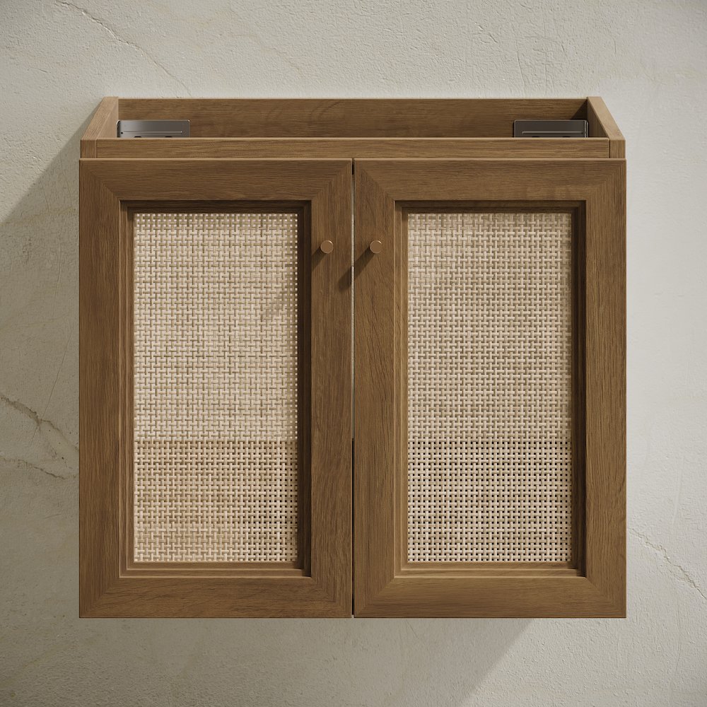 Classe 24" Wall-Mounted Bathroom Vanity in Brown Oak without Sink Top. Picture 4