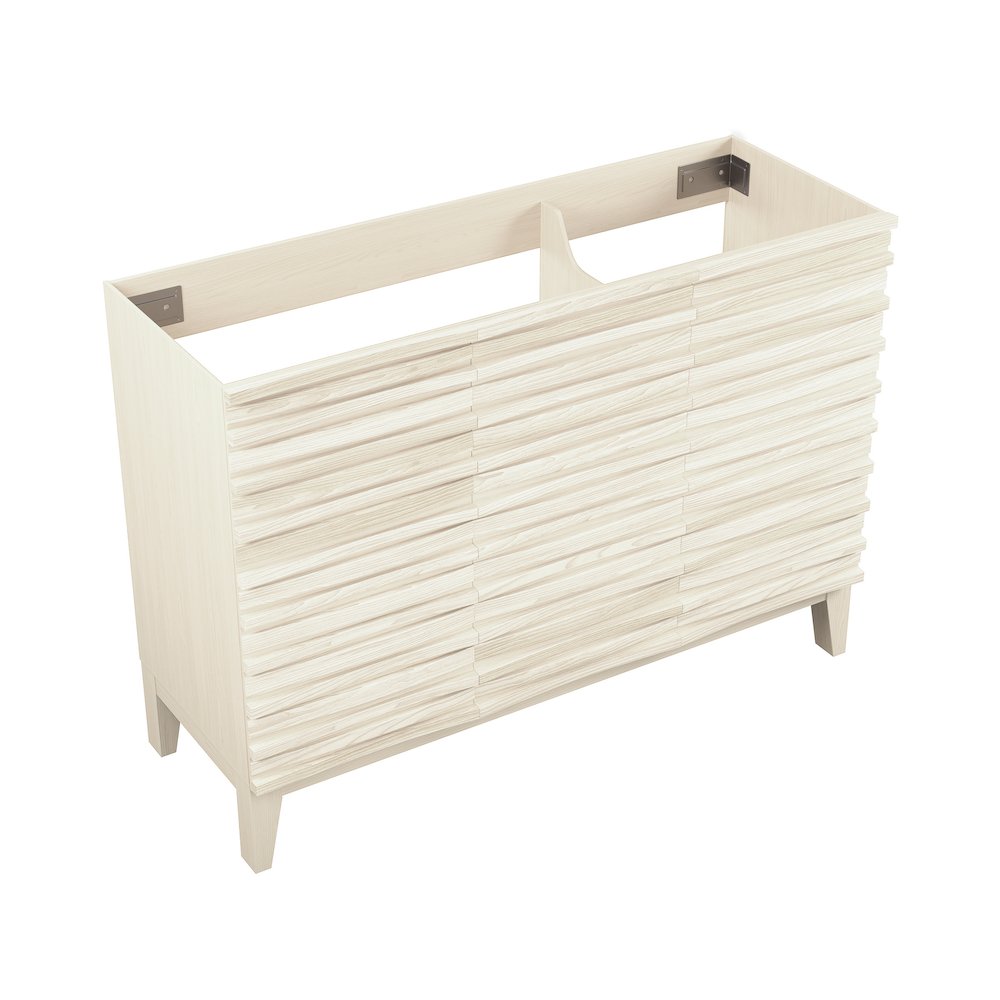 Cascade 48" Freestanding Bathroom Vanity Cabinet without Top in White Oak. Picture 3