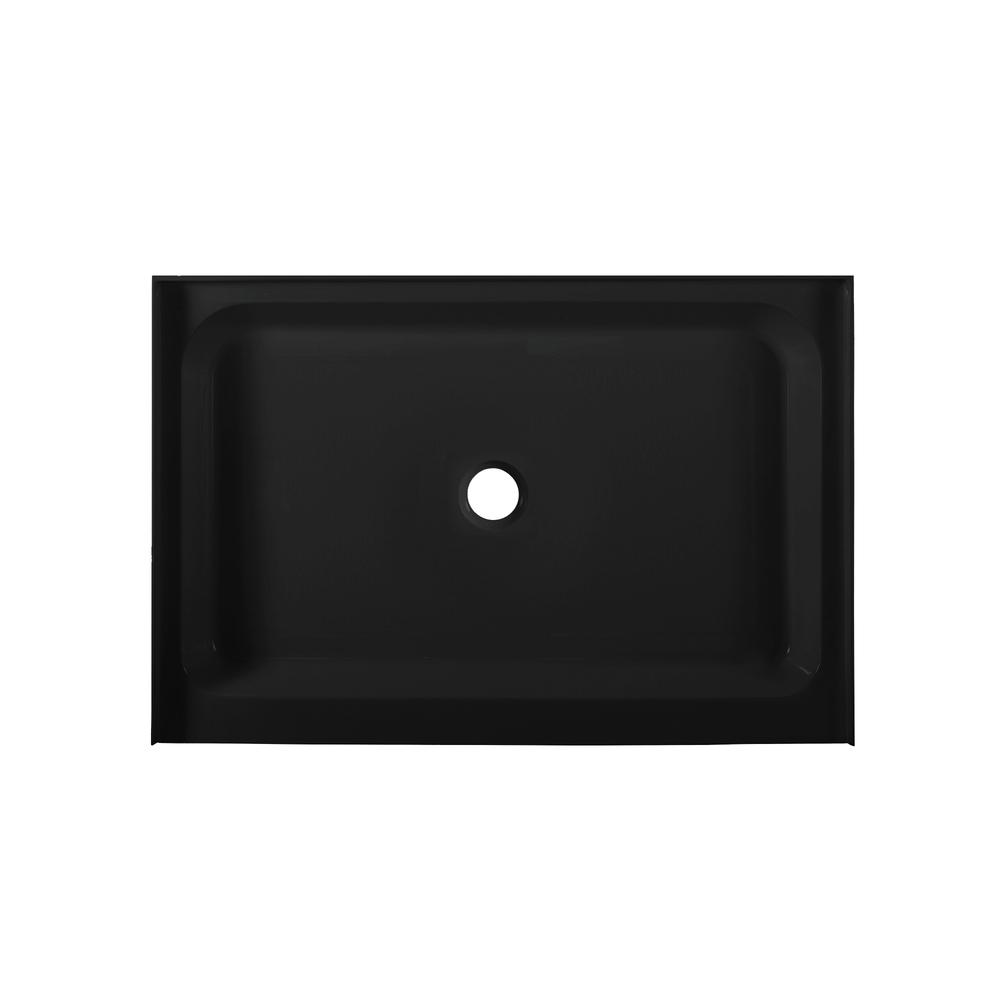 Voltaire 48" x 32" Acrylic Black, Single-Threshold, Center Drain, Shower Base. Picture 1