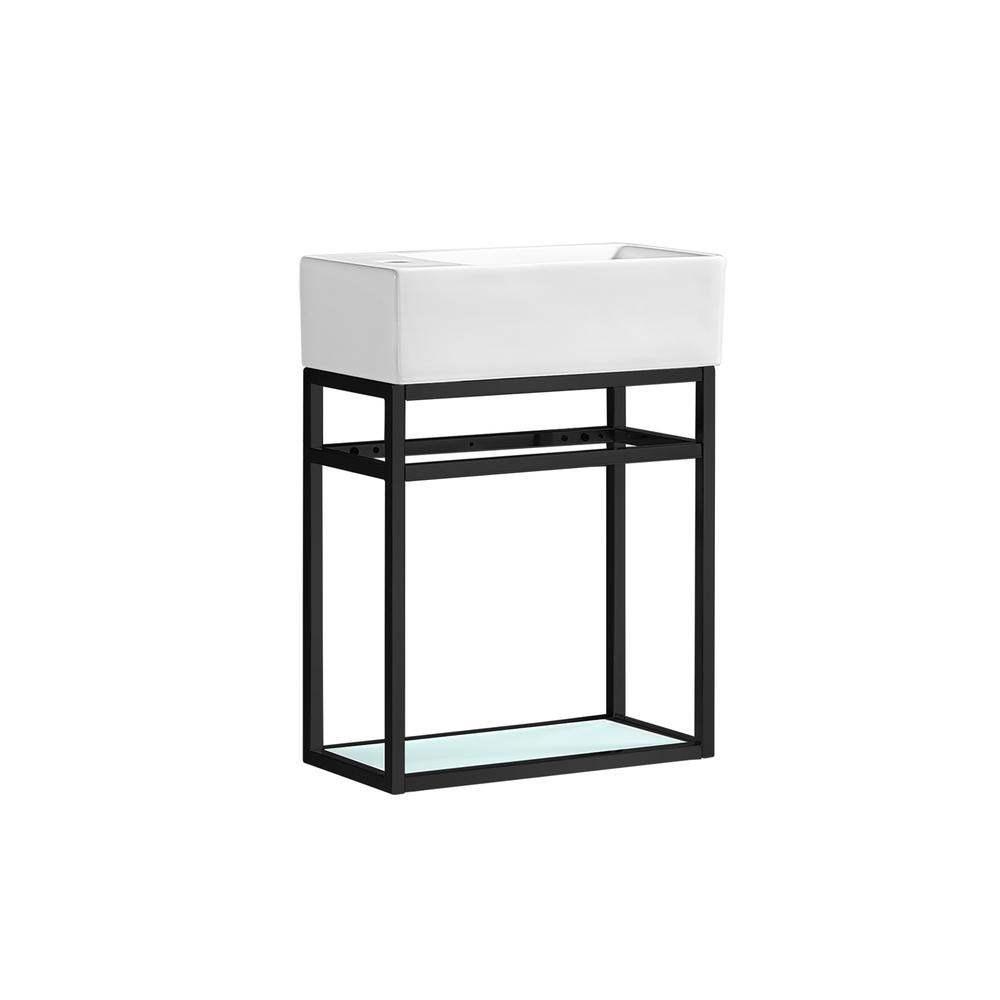 Pierre 19.5 Single, Metal Frame, Open Shelf, Bathroom Vanity. Picture 2