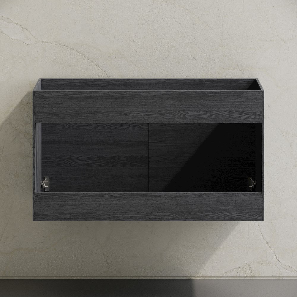 St. Tropez 36" Wall-Mounted Bathroom Vanity Cabinet without Top in Black Oak. Picture 5