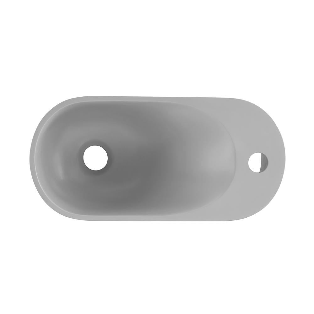 Terre 17.5" Right Side Faucet Wall-Mount Bathroom Sink in Pashmina Grey. Picture 5