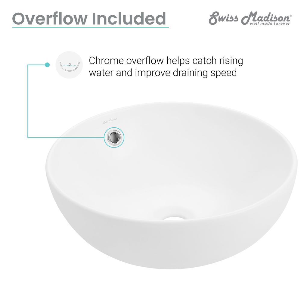 Sublime 17” Round Vessel Sink in Matte White. Picture 11