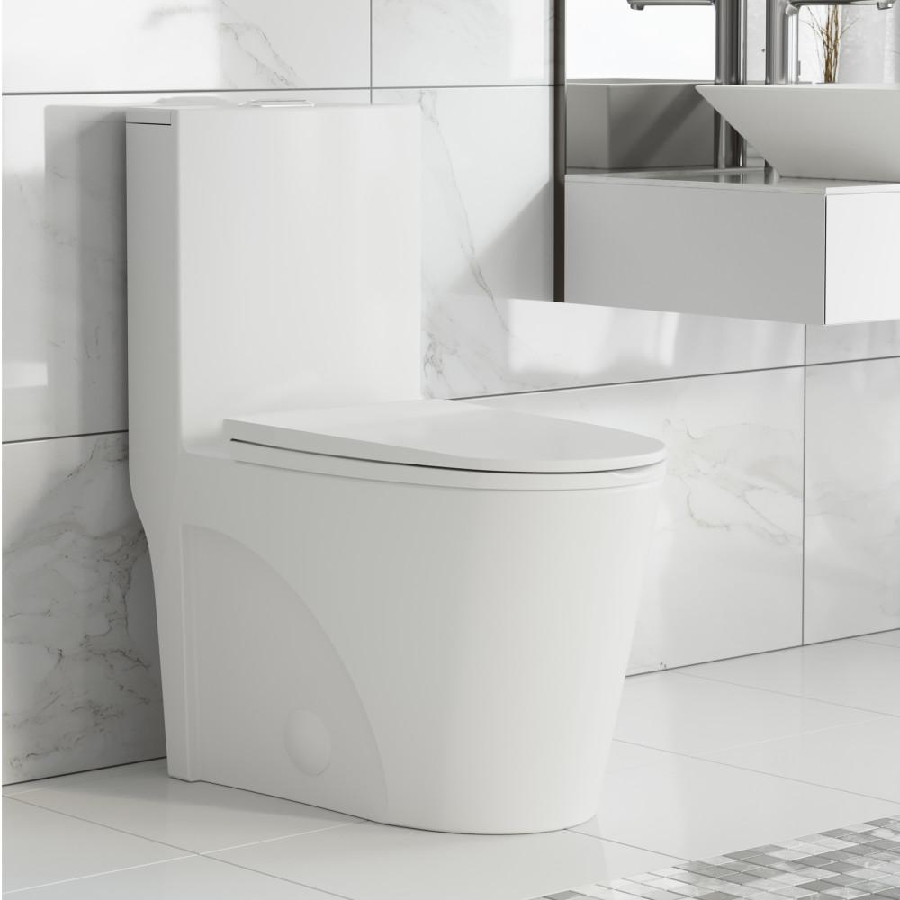 St. Tropez One-Piece Elongated Toilet Vortex Dual-Flush 1.1/1.6 gpf. Picture 2