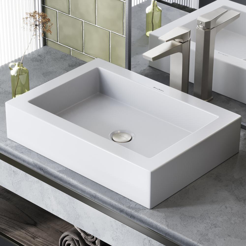 Voltaire Ceramic Rectangle Vessel Sink. Picture 16