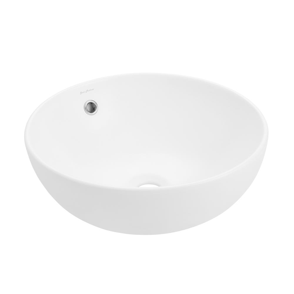 Sublime 17” Round Vessel Sink in Matte White. Picture 4
