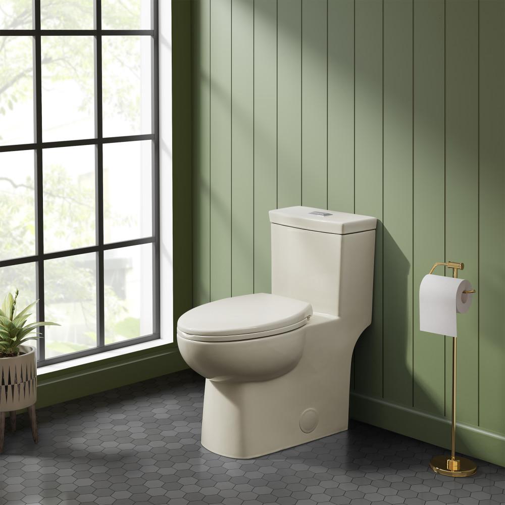 Classe One Piece Toilet Dual Flush 1.1/1.6 gpf in Bisque. Picture 2