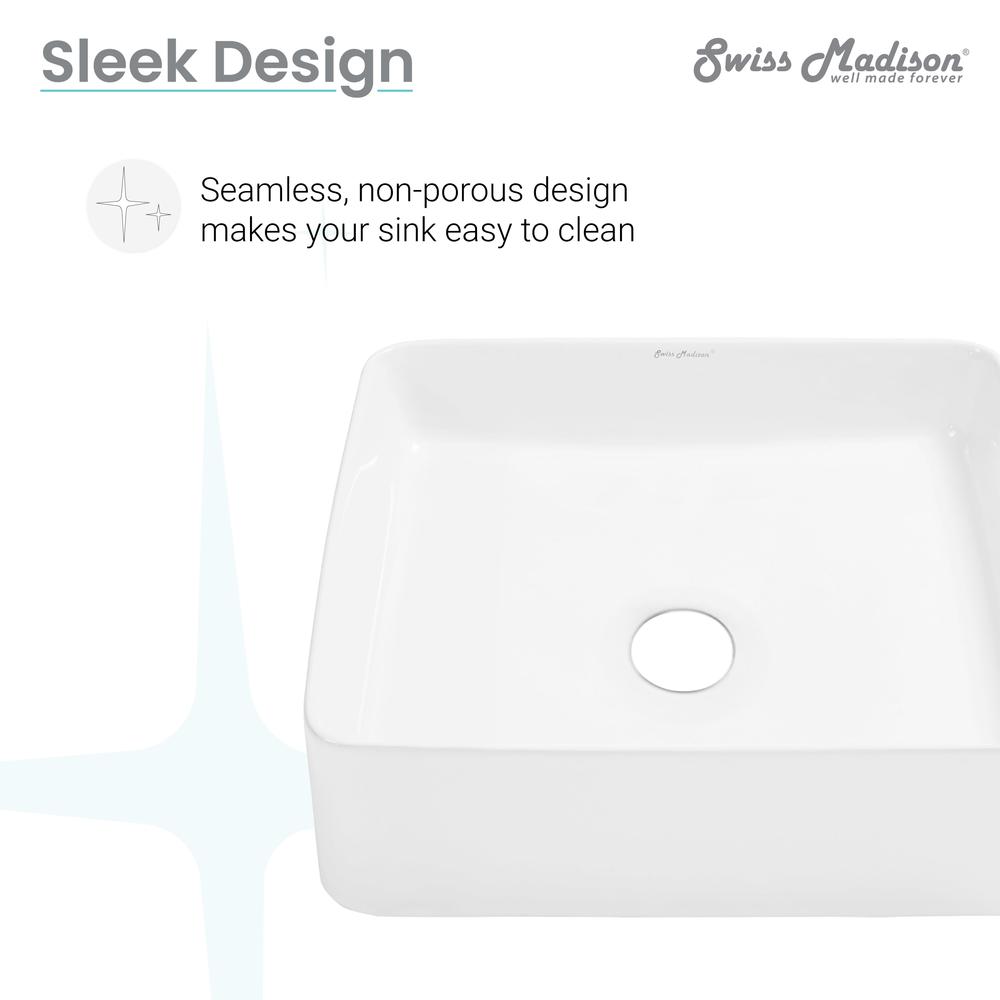 Concorde 15 Square Ceramic Vessel Sink. Picture 9