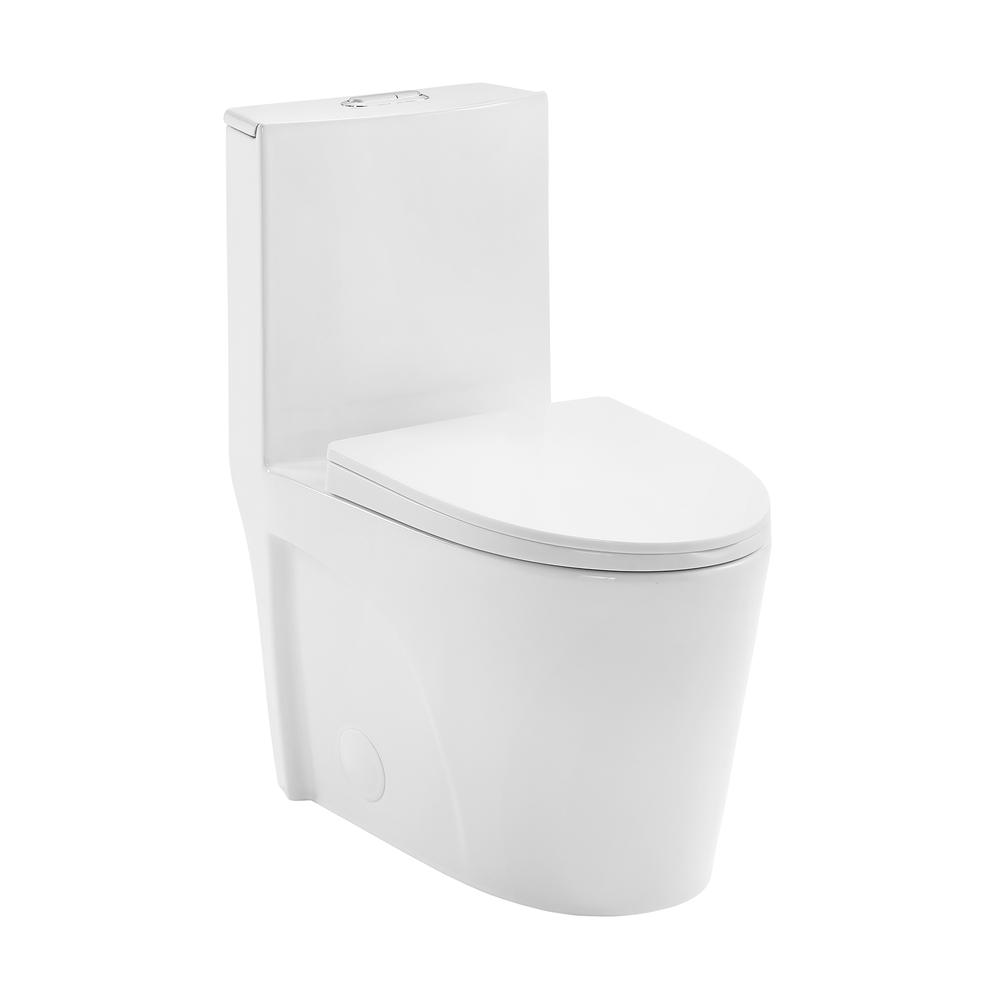 St. Tropez One-Piece Elongated Toilet, 14" Rough-In 1.1/1.6 gpf. Picture 1