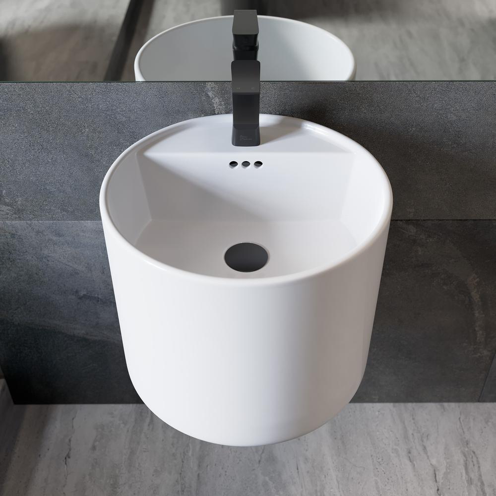 Monaco 18" Round Wall-Mount Bathroom Sink. Picture 17