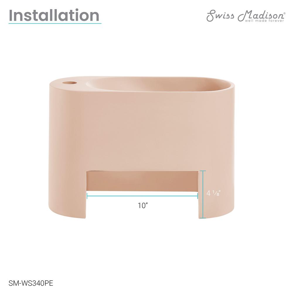 Terre 17.5" Right Side Faucet Wall-Mount Bathroom Sink in Pastel Peach. Picture 17
