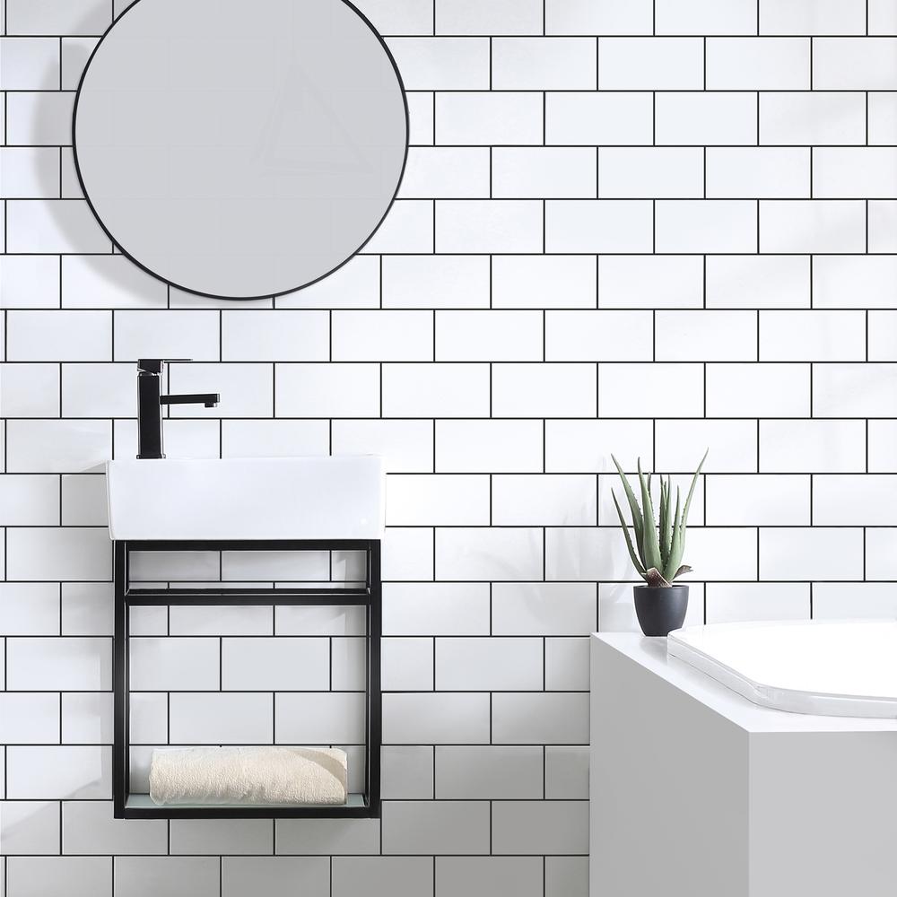 Pierre 19.5 Single, Metal Frame, Open Shelf, Bathroom Vanity. Picture 17