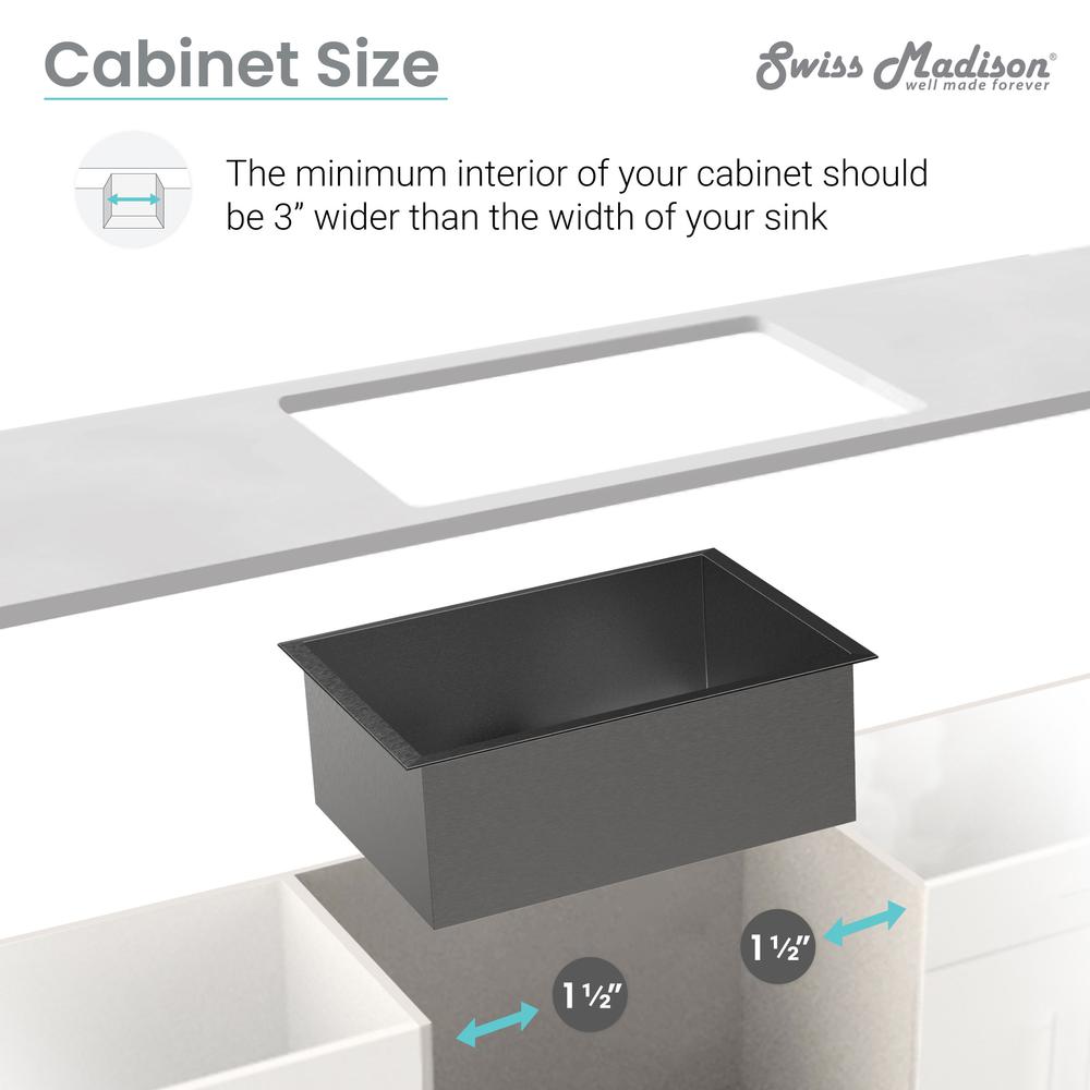Stainless Steel, Single Basin, Undermount Kitchen Sink in Black. Picture 12