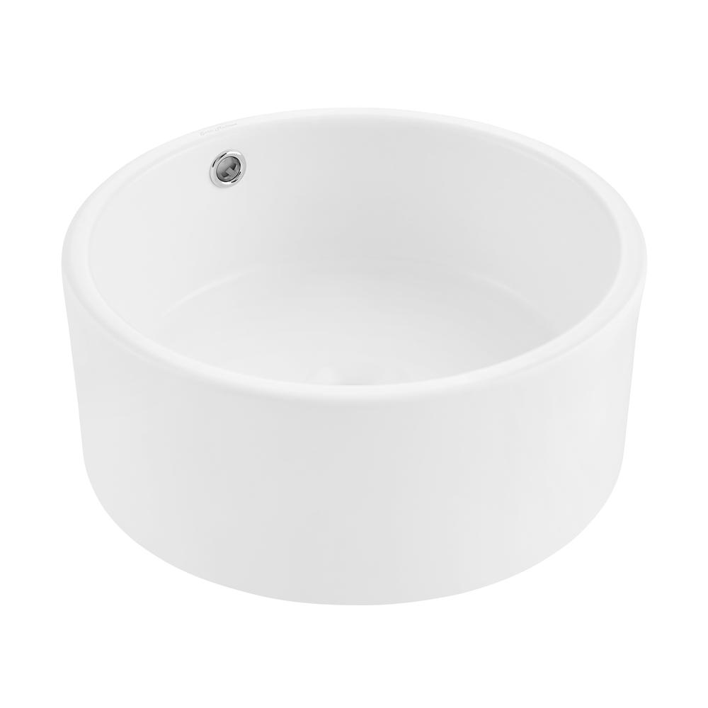 Monaco 16.5” Round Vessel Sink in Matte White. Picture 4