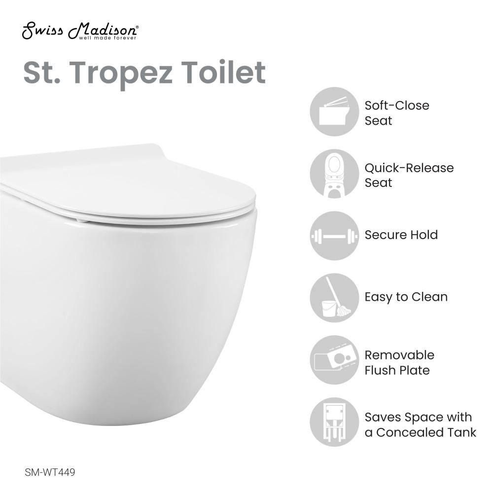 St. Tropez Wall-Hung Toilet Bowl Only. Picture 2