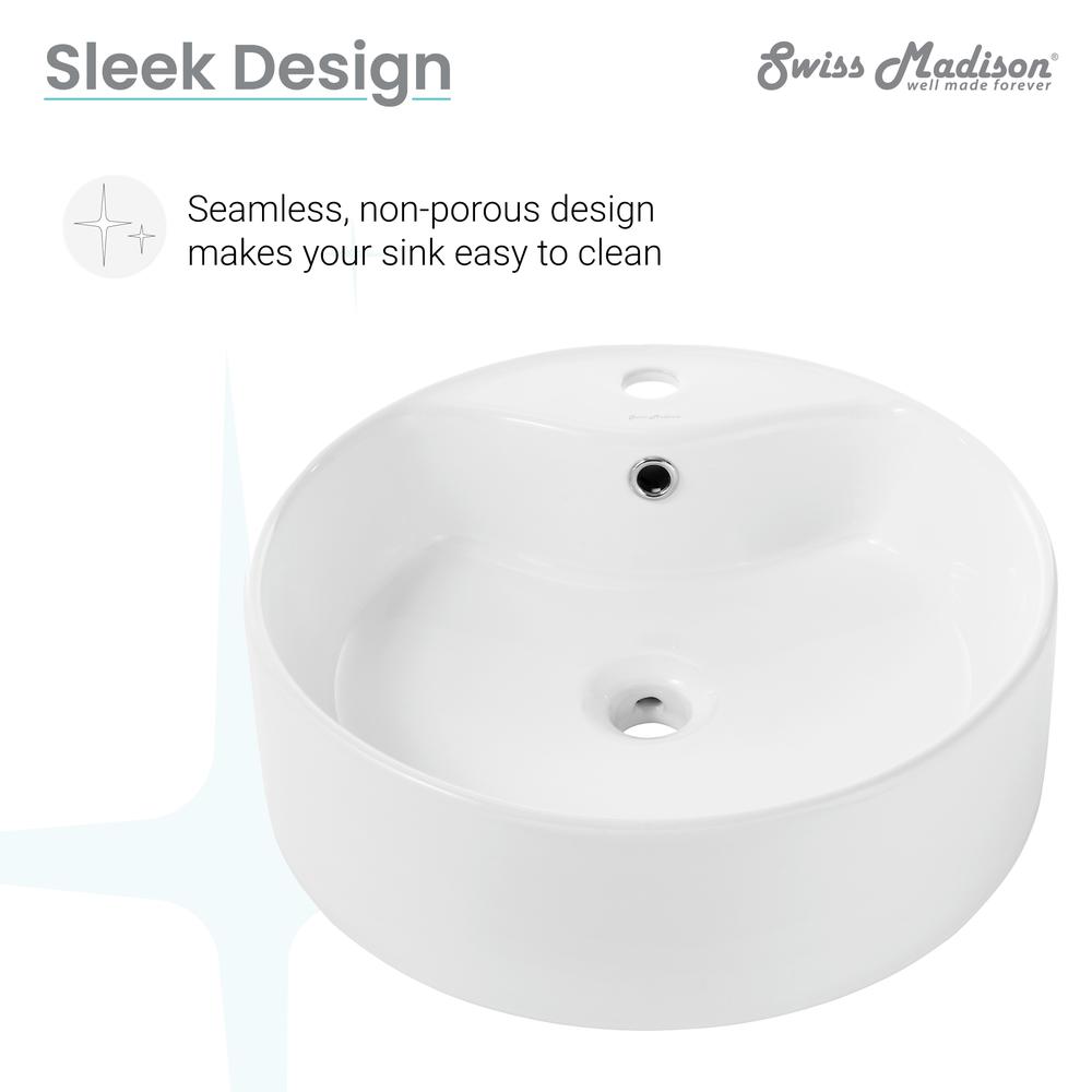 Monaco Round Vessel Sink with Faucet Mount. Picture 15