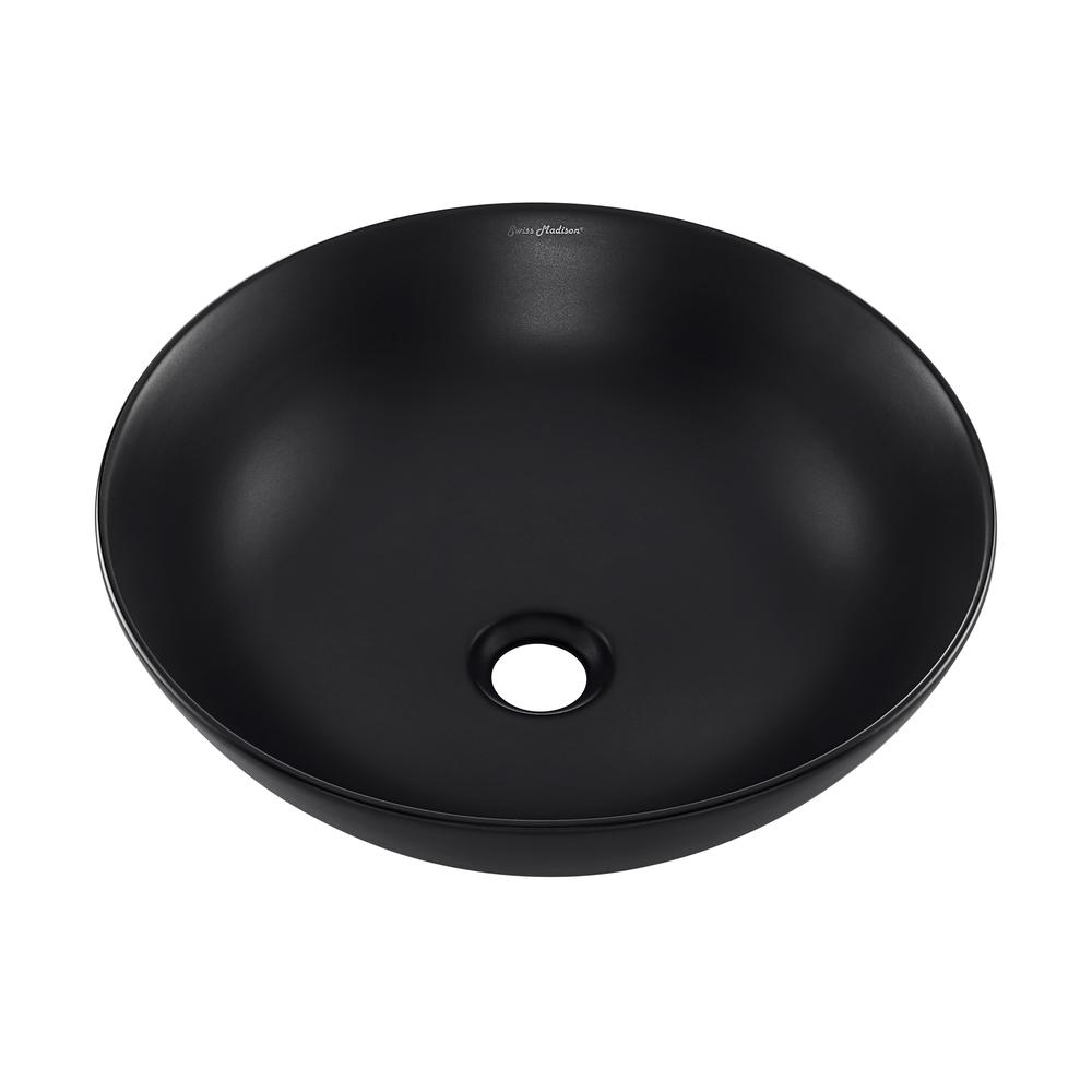 Classe 16 Color Ceramic Sink in Matte Black. Picture 3