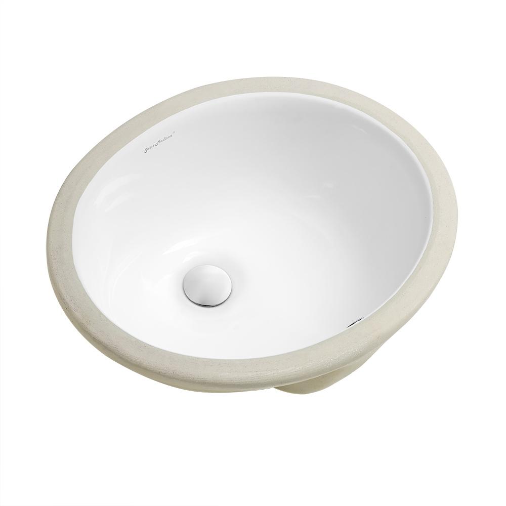 Plaisir 16.5 Oval Under-Mount Bathroom Sink. Picture 4