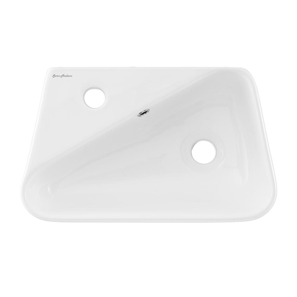 Plaisir 18 x 11 Ceramic Wall Hung Sink with Left Side Faucet Mount. Picture 1