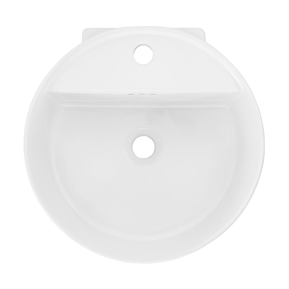 Monaco 18" Round Wall-Mount Bathroom Sink. Picture 3