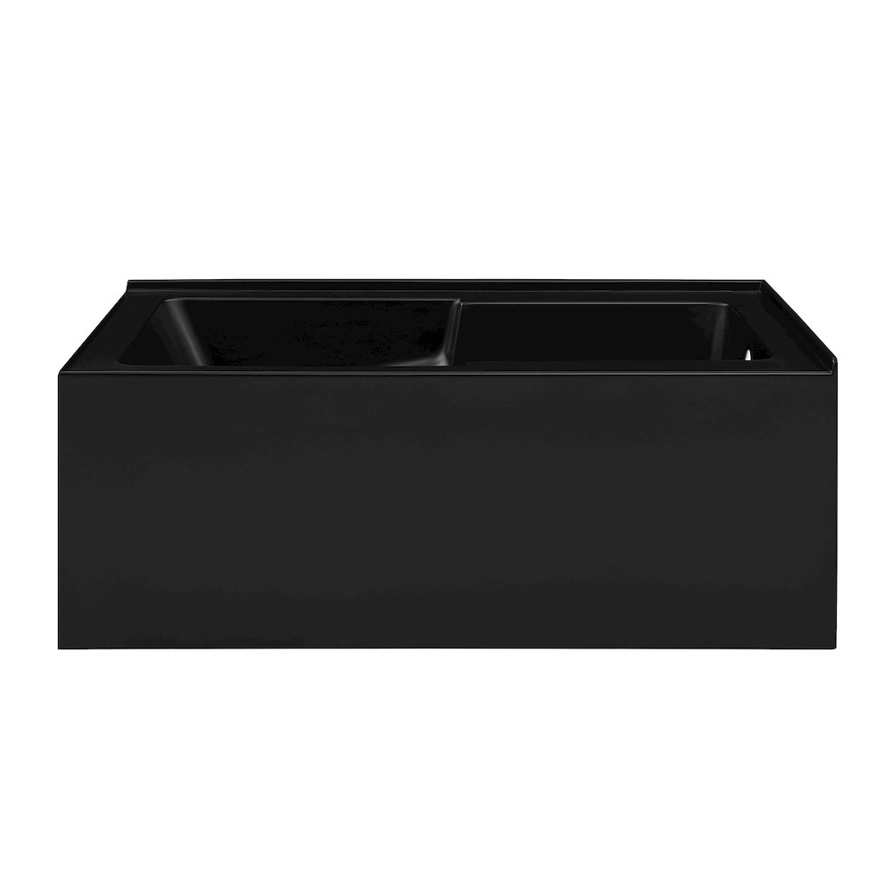 Voltaire 60 x 32 Right Drain Soaking Alcove Corner Apron Bathtub in Matte Black. Picture 6