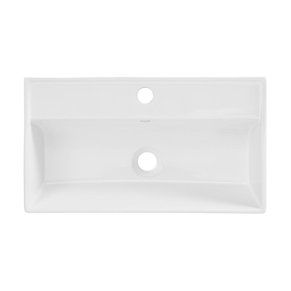 Claire 22" Wall-Mount Bathroom Sink with Silver Towel Bar. Picture 4