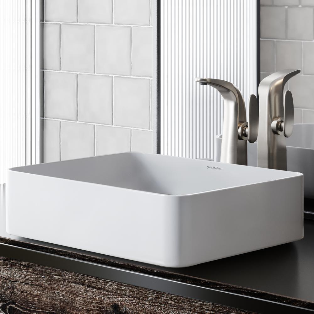 Concorde Rectangle Ceramic Vessel Sink. Picture 17