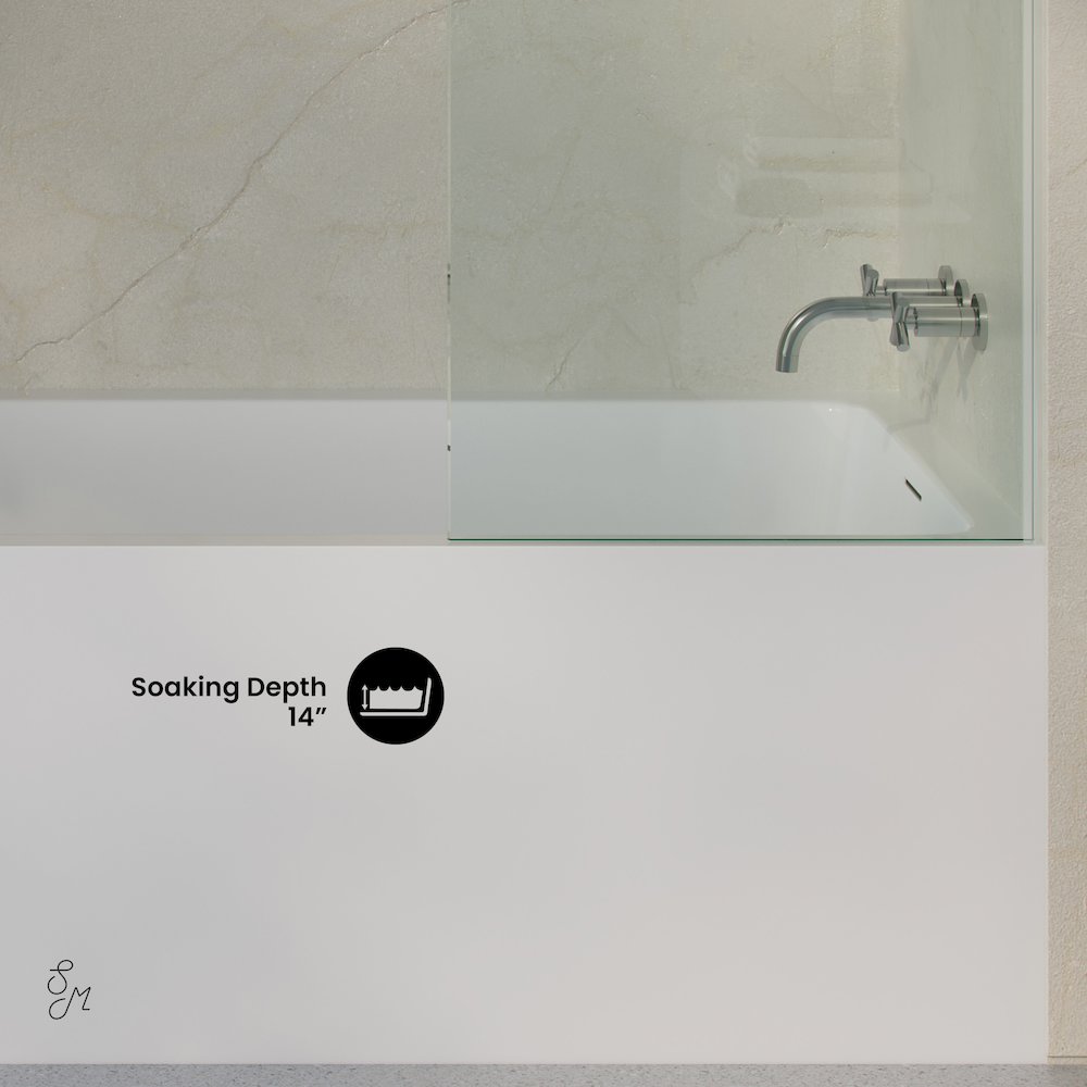 Skirted Right Drain Soaking Alcove Bathtub in Glossy White, Drain Included. Picture 4