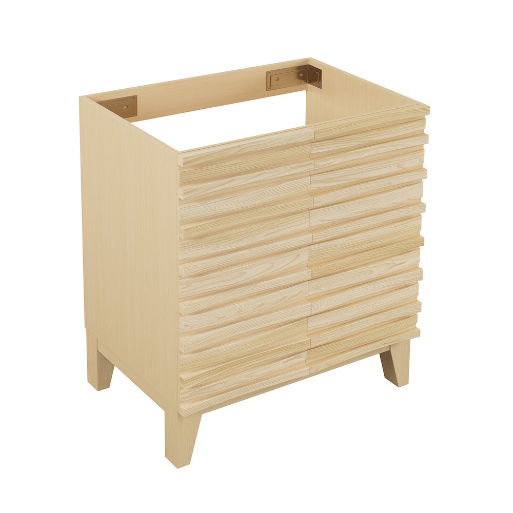 Cascade 30" Freestanding Bathroom Vanity Cabinet without Top in Natural Oak. Picture 3